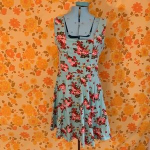 ModCloth Floral Teal Summer Dress